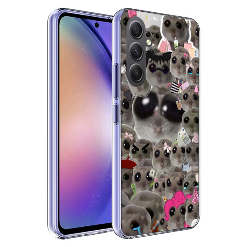 Funny Sad Hamster Meme Phone Case for Samsung A17 A37 A57 A07 A16 A26 A36 A56 A06 A02S A12 A22 A32 A52S A04S A14 A24 A34 A54 A03