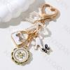 Pretty Preal Round Bow Knot Handbag Flower Enamel Keychain Heart Elegant Keychain For Women Girls Handmade Good Gift DIY Jewelry