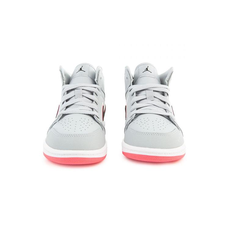 Jordan Air Jordan 1 Mid High top Kids' Training Shoes Gray Pink Children Aged 3 7 Years Old 640737-060