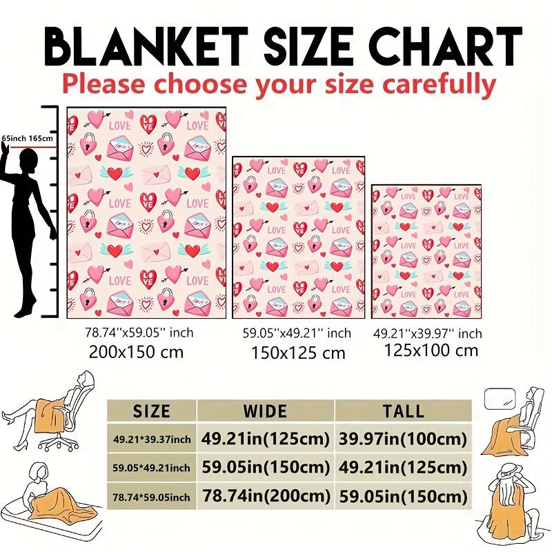 Retro Lettering Love Letter Design Flannel Printed Blanket Suitable For All Seasons Suitable For Living Room Office Sofa Travel