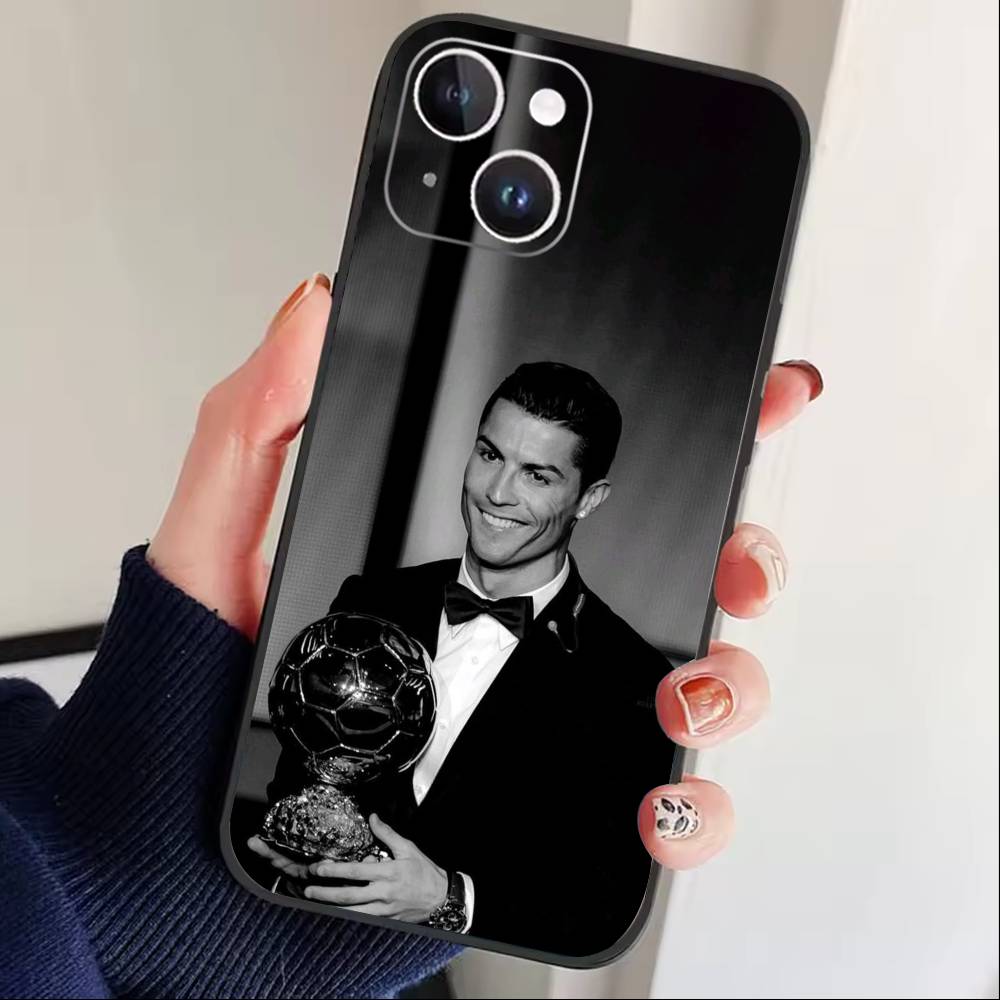 Player L-Ronaldo C-CR7 Phone Case For iPhone17,16,15,14,13,12 Plus,Max Soft Silicone Black Cover