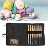 7PCS Wooden Handle Crochet Hook with Big Eye Needle Stitching Marker, Storage Bag for DIY Crochet Craft Hand Stitching