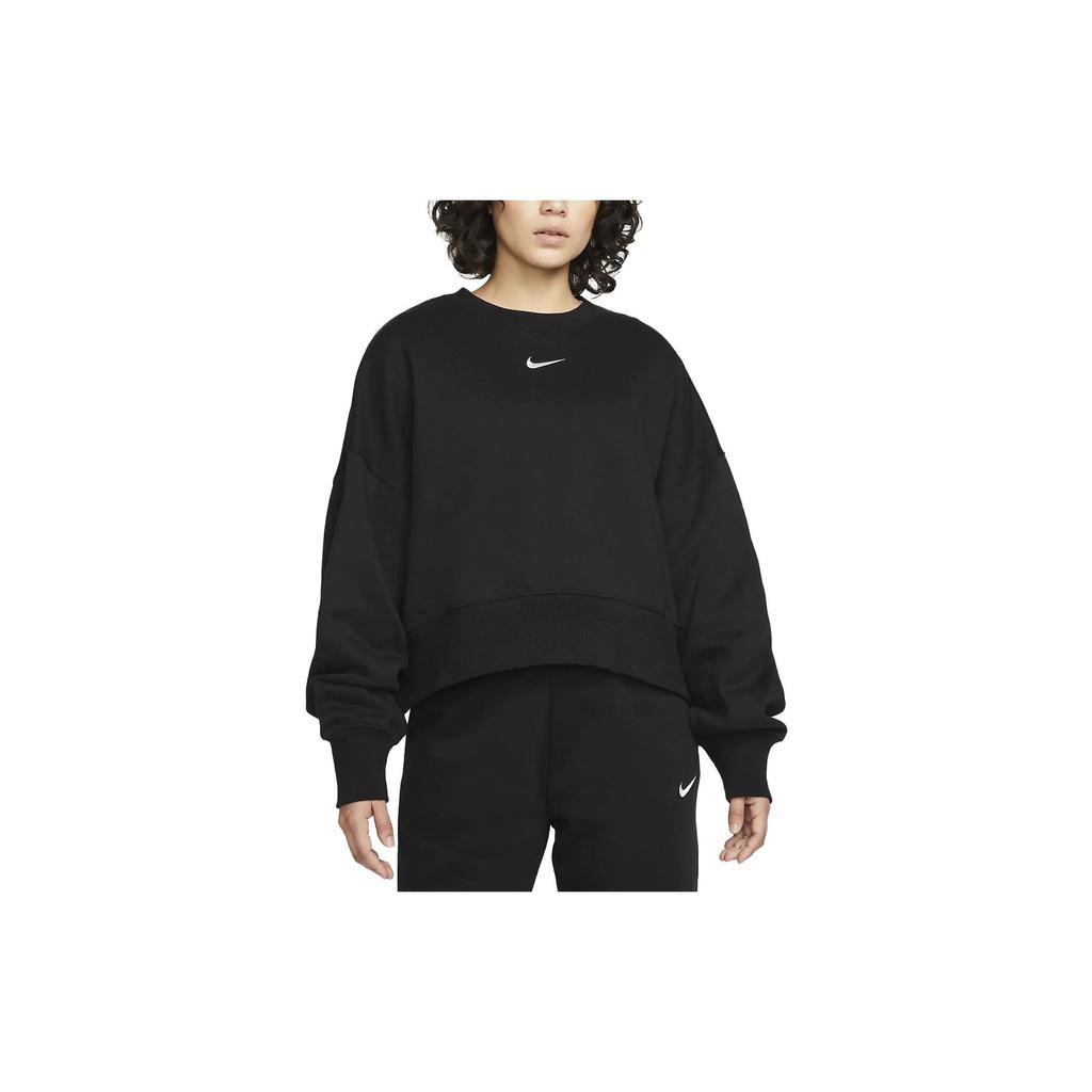 Nike Womens Phoenix Fleece Oversized Crew Sweatshirt Black/Sail Women Streetwear DQ5761-010