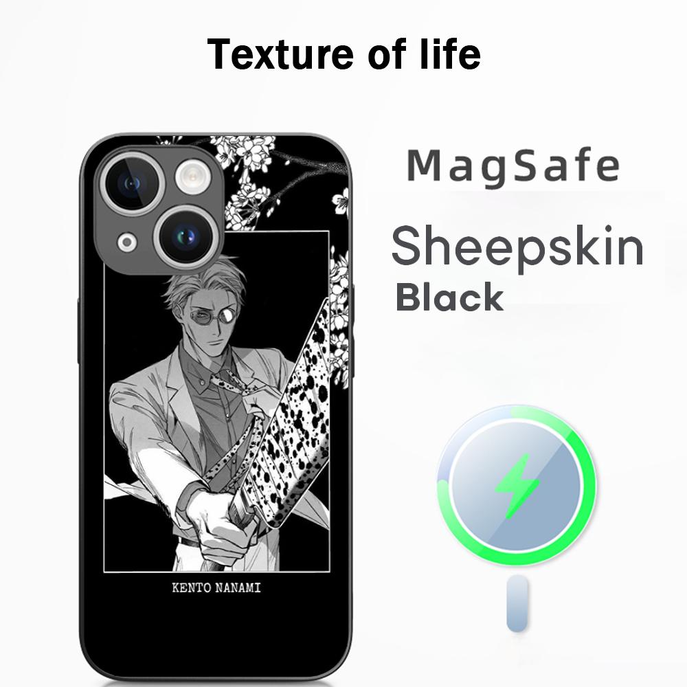 Kento Nanami cool man fashion design Phone Case For iPhone 16 15 14 13 12 11 Plus Pro Max  High-end Luxury Magsafe Sheepskin