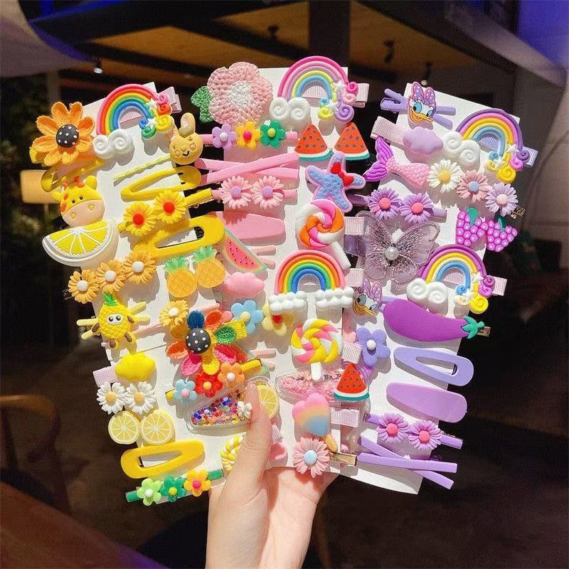 14 Pcs Hairpin Girl Children's Cute Clip Headdress Hairpin New Girl Hair Accessories Bangs Side Clip