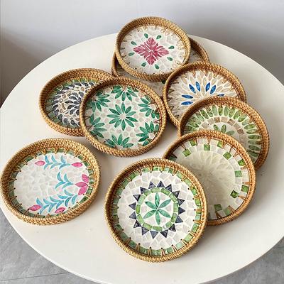 Platou Nordic pentru Fructe Natural Rotund Casă Depozitare Scoici Parfum Aromaterapie Decorativ Mic Dejun Prăjitură Ceai Platou Casă Platou Depozitare