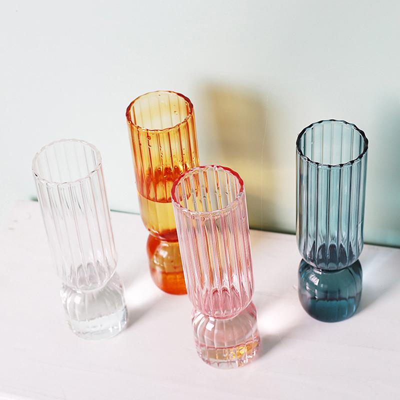 Nordic Glass Vase Small Glass Vases Flower Arrangement Home Decoration Accessories Modern Living Room Glass Ornament