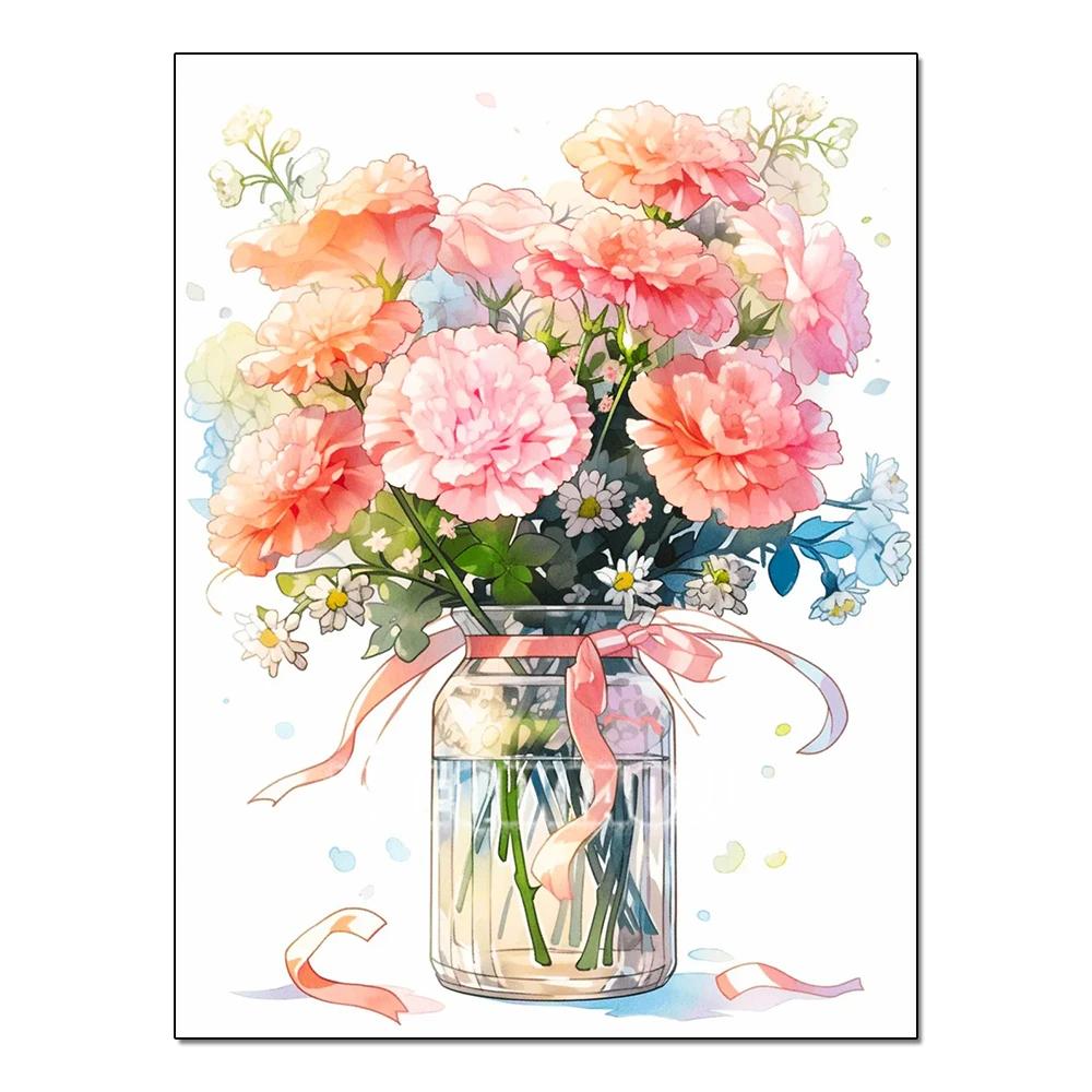 

Полная серия цветов Алмазная живопись Тюльпан Маргаритка Алмазная мозаика Вышивка Искусство Акварельная картина Ручная работа Домашнее украшение Сделай сам Full Round 20x30CM