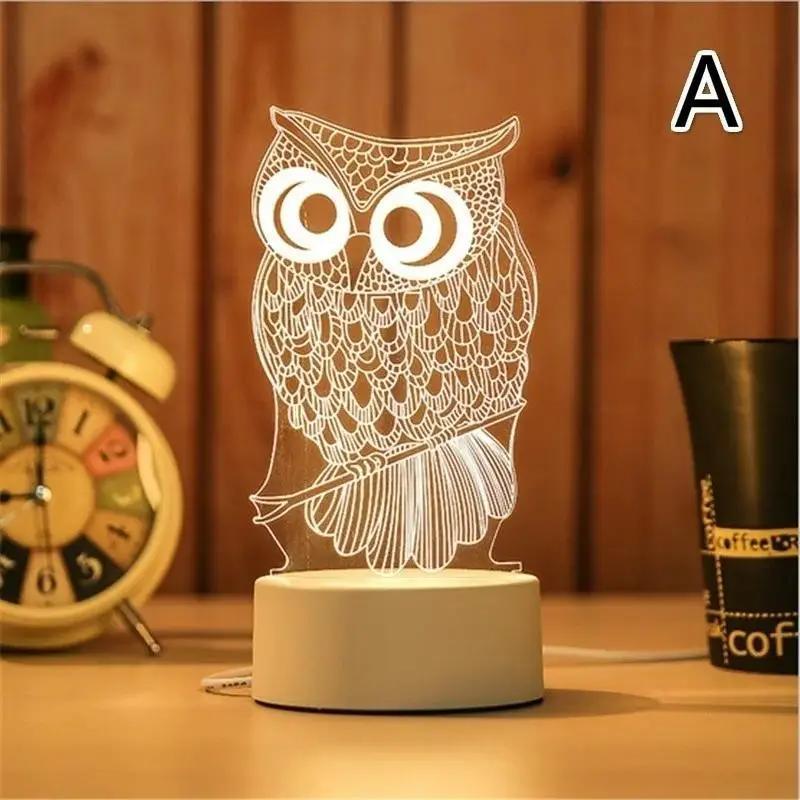 1 Pcs Home Decor with USB Cable Creative 3D Visual LED Night Light Table Lamp Kids Boys Gift Smart Gadgets