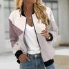 Women Casual Long Sleeve Printed Zip Jacket Fashion Coat With Pockets