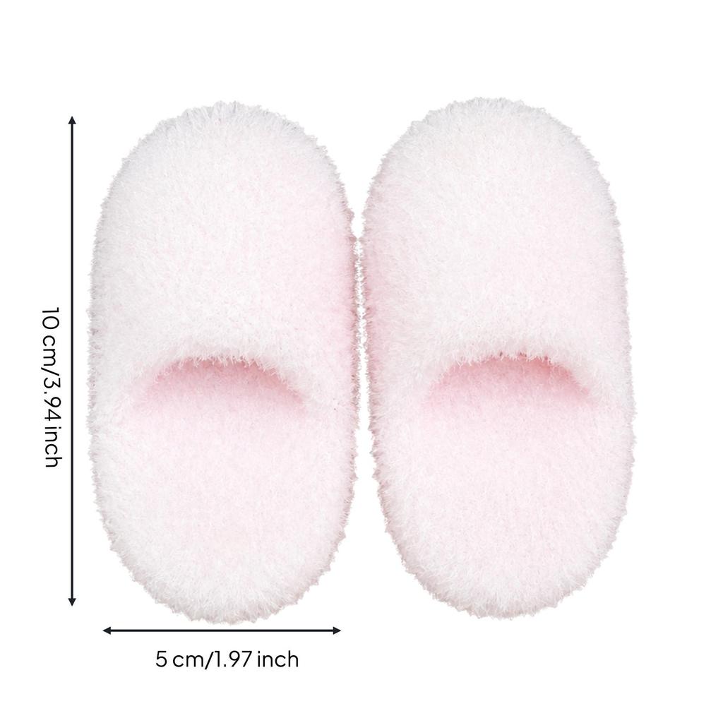 10 Pairs Dollhouse Decorative Prop 1:12 Scale Flocked Slipper Model for Collectors, Shelf
