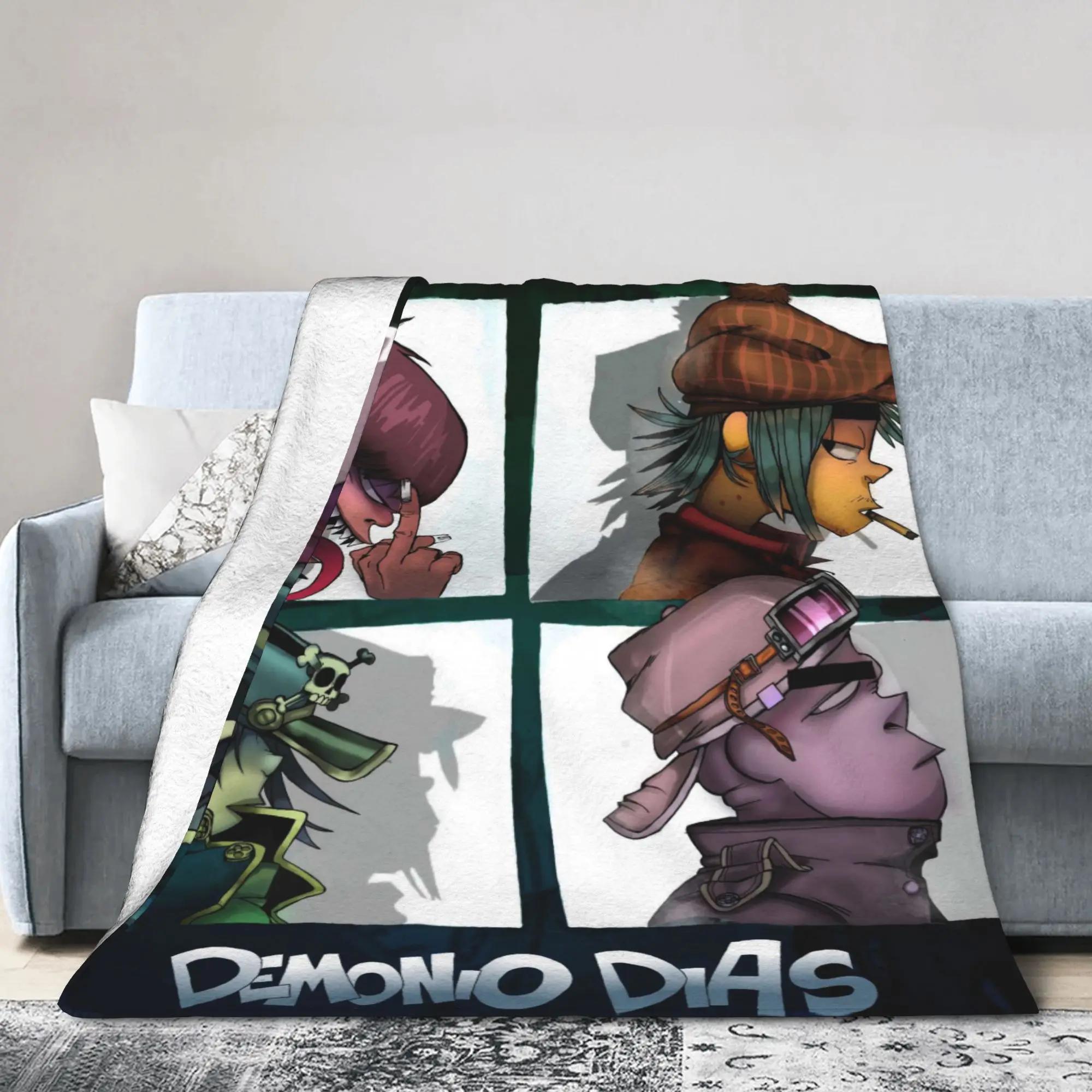 Gorillaz Music Band Soft Plush Throw Blanket for Girls and Boys Flannel Bedspread for Sofa Bed Outdoor Novelty Cover 40x50in