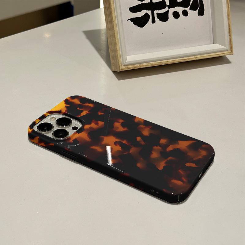 For iPhone 15 Pro Max Case Tortoiseshell Pattern Hard PC Shockproof Phone Cover