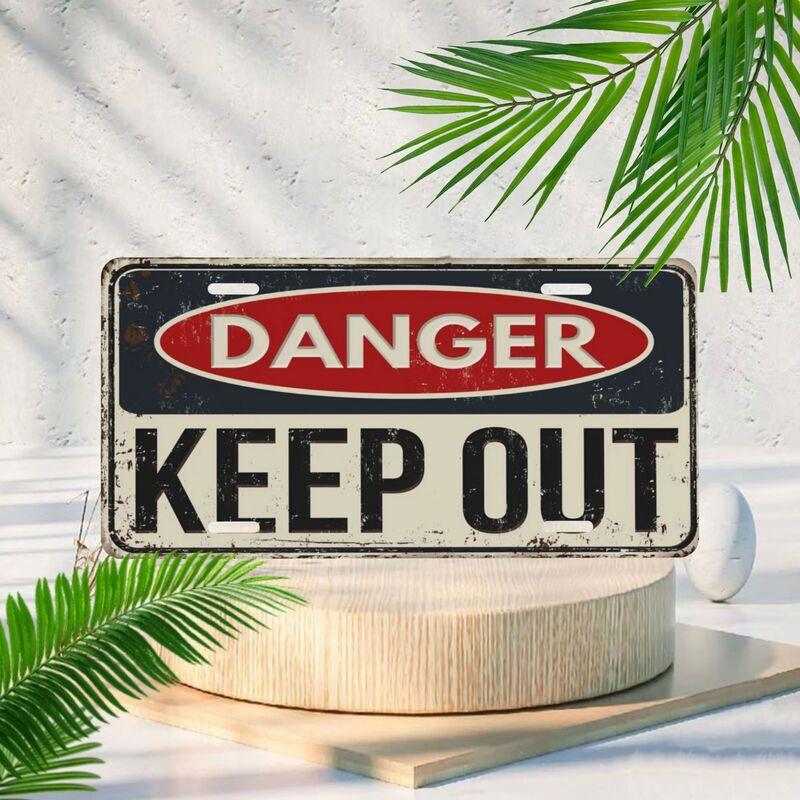 

Retro printed with DANGER and KEEP OUT decorative license platescar license plateshome decorbarscafesgarage decorations 15x30cm(5.9x7.8inch)