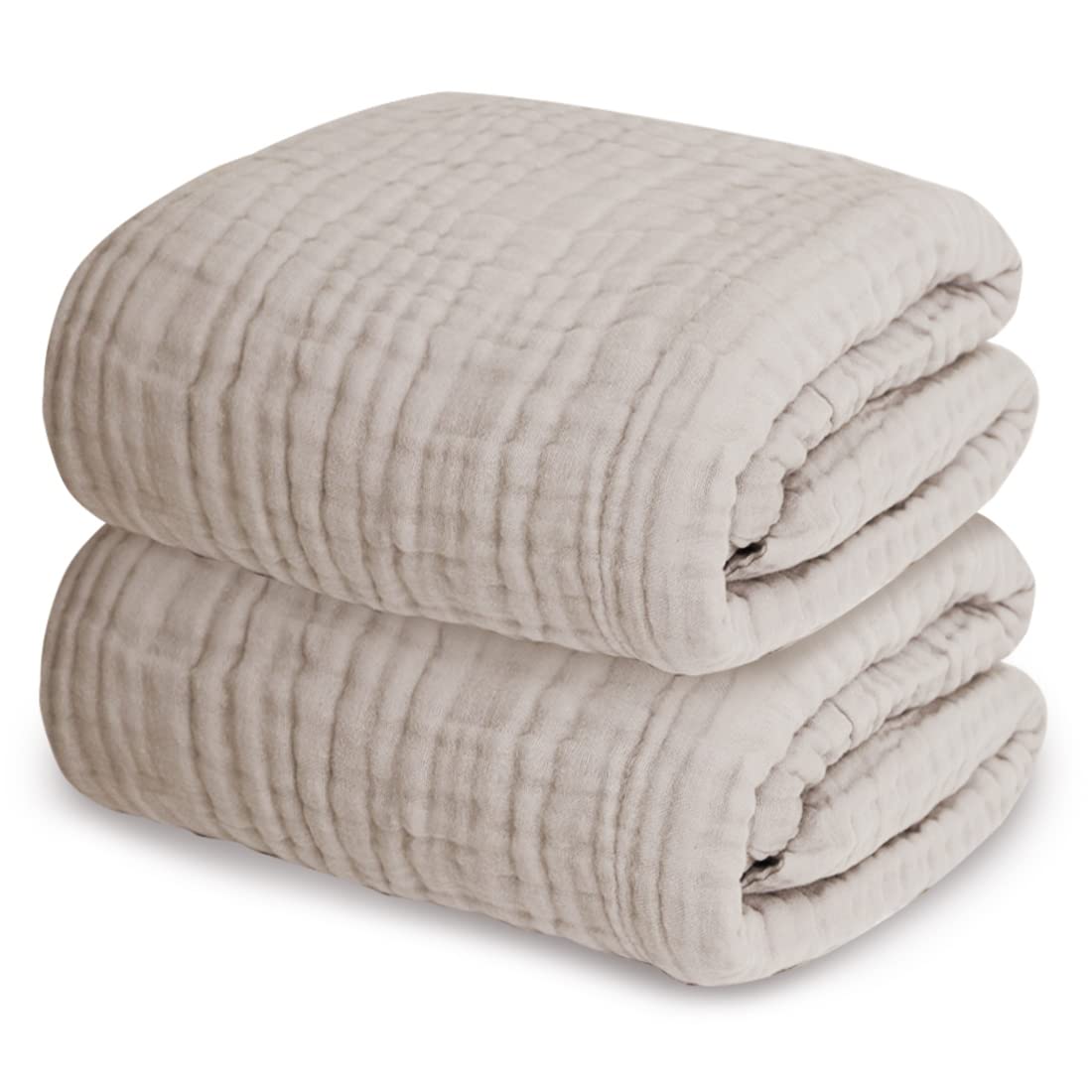 

Keratta Ibul Baby Bath Square Set of Towels, 6-Layer Gauze, 105x105cm, (Beige, 2)