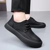 Fashion Lace-Up Men Casual Shoes Men's All-match Genuine Leather Sneakers Waterproof Vulcanized Shoes Men 2024 ComforthableWalking Shoes