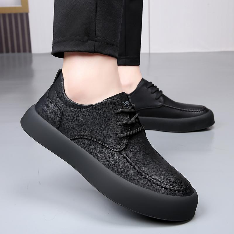Fashion Lace-Up Men Casual Shoes Men's All-match Genuine Leather Sneakers Waterproof Vulcanized Shoes Men 2024 ComforthableWalking Shoes