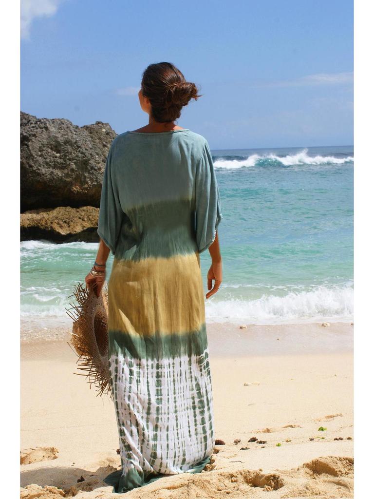 Rayon Printed Beach Cover-up Robe - Resort Casual Bikini Style 786
