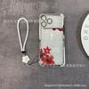 Retro Flower Suitable for iPhone17 Mobile Phone Case, Four Corners Anti-drop Airbag 16promax Portable Rope 15 Protective Case