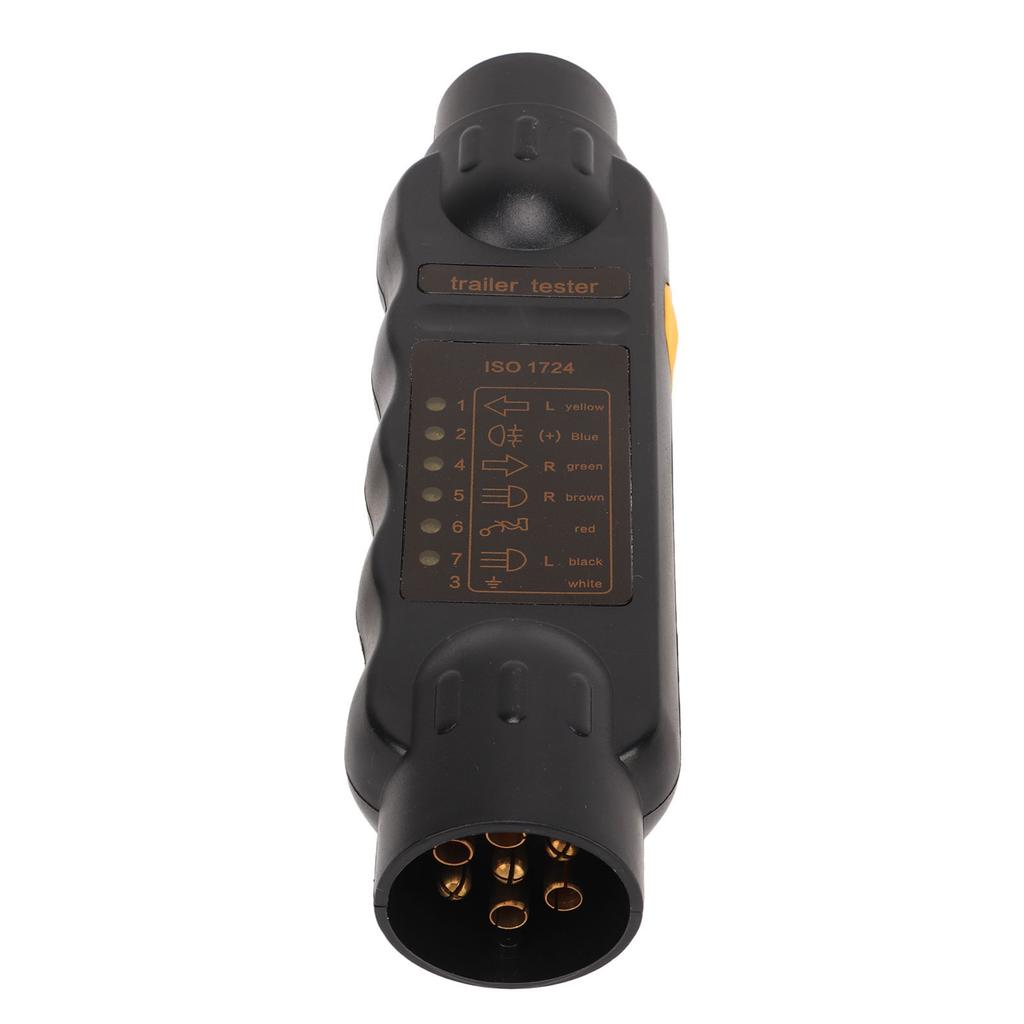 Trailer Socket Tester 7 Pin Electrical Tow Bar Wiring Circuit Light Test Tool for Truck RV Black Label