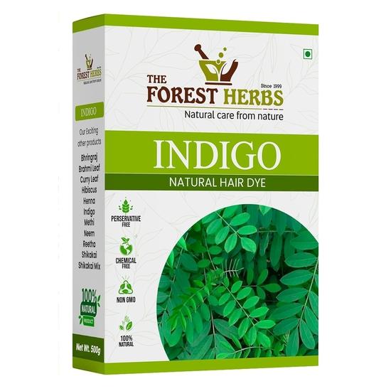 Skogens Urter Naturlig Pleie Fra Naturen Indigoblader Pulver (500 g) Økologisk for Hårfarge Svart, Avuri-blad (Pakke med 1)