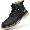 New Leather Men's Boots Autumn Winter Men Work Boots Outdoor Non-slip Ankle Boots Fashion High-Top Men's Shoes Hombres Botas