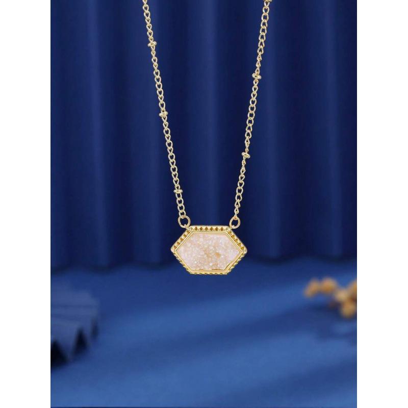 

Oval Pendant Necklace, Fashionable European And American Design, Copper, Suitable For Girlfriend, Daily Wear