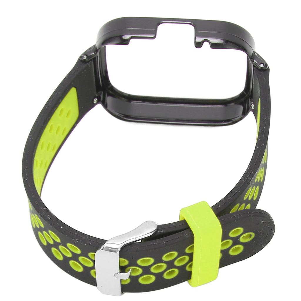 2 in 1 Watch Replacement Band for Redmi Watch 3 Quick Release Soft Silicone Sweat Proof Smartwatch Wristband Black Green