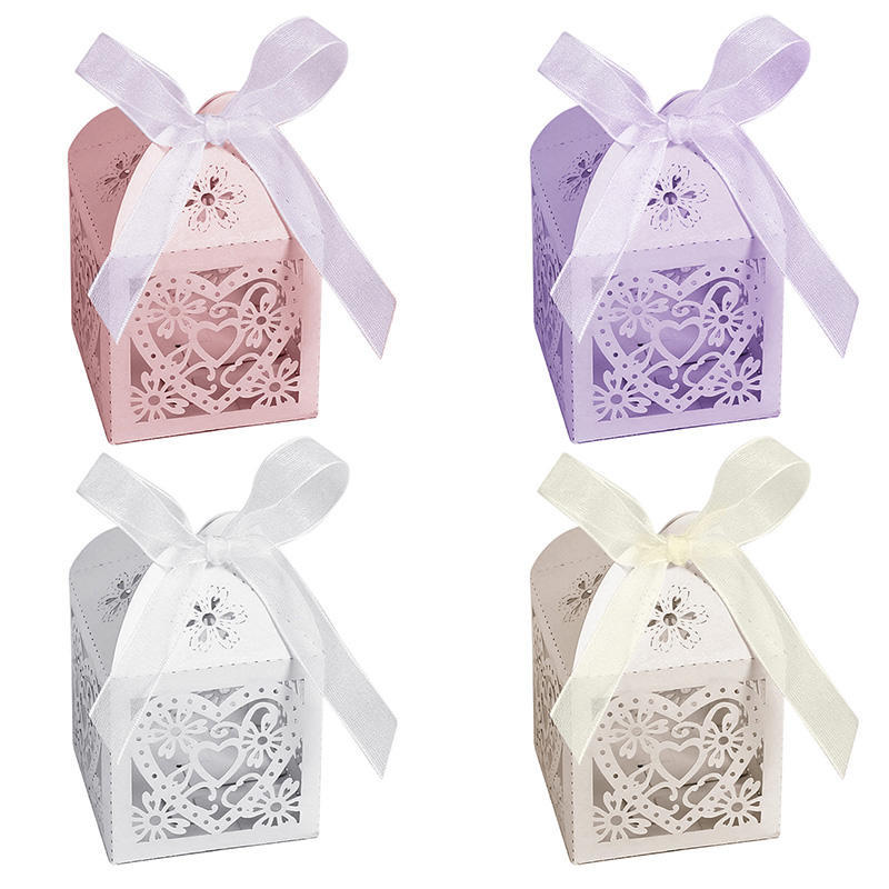 10/50/100 Love & Bird Laser Cut Candy Gift Boxes With Ribbon Wedding Favor Party 10/50/100 Love & Bird Laser Cut Candy Gift Boxes With Ribbon Wedding Favor Party