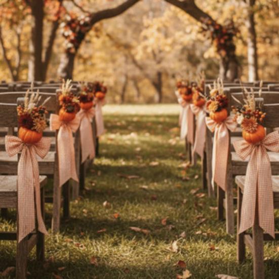 2Pcs Fall Thanksgiving Plaid Print Wreath Belt Farmhouse Ribbon DIY Craft Monogram Outdoor Indoor Autumn Decor