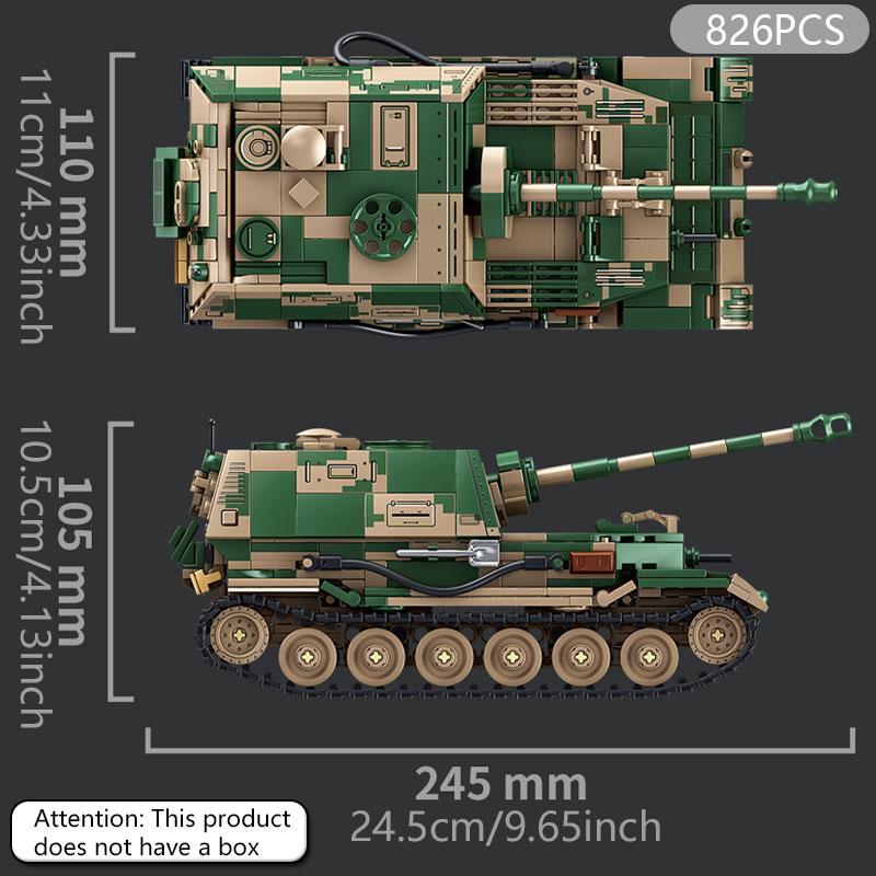 

World War II Mouse Tank Building Blocks, Jagdpanzer TIGER/P Armored Vehicle Puzzle Toy Assembly Set, Handmade DIY Gift for Boys