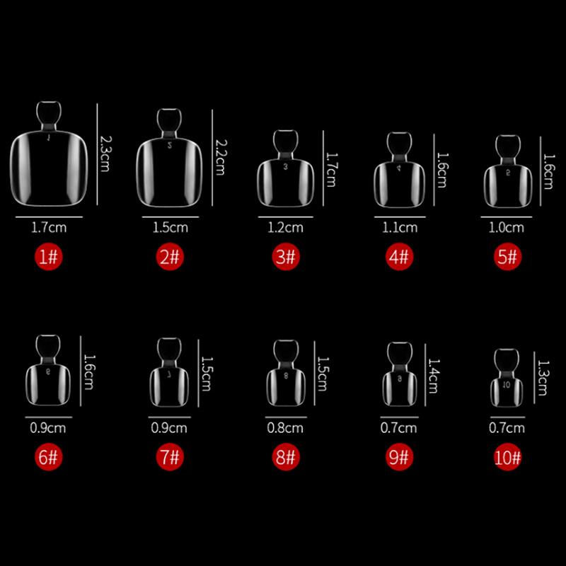 500Pcs Artificial Acrylic Toe False Nails Tips Clear Foot Fake Nails Manicure