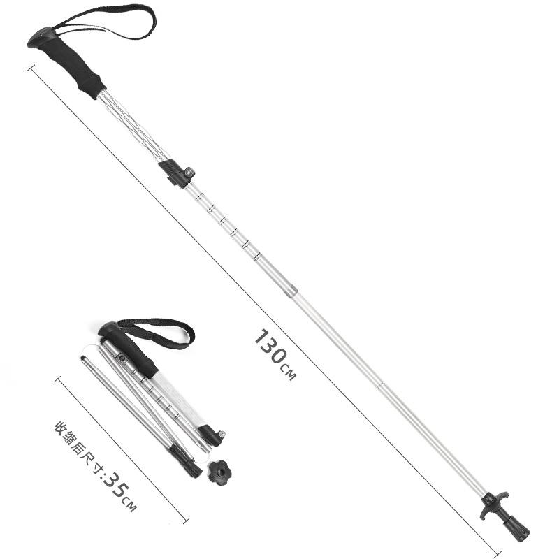 Ultra-Light Aluminum Telescopic Walking Poles - Adjustable 4-Section Folding Trekking Sticks for Hiking