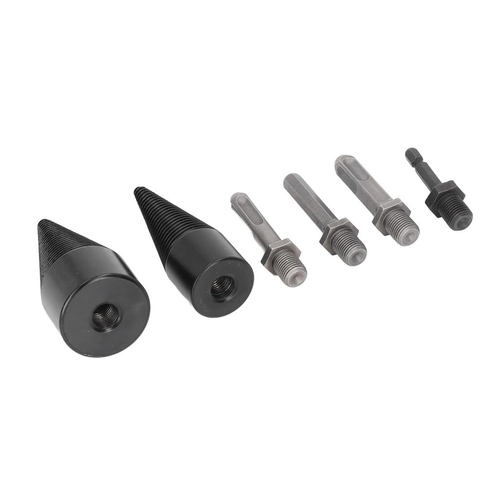 6 Pcs Wood Splitter Drill Bit 32mm 42mm Detachable Heavy Duty Splitting Cone Drill Bit with 4