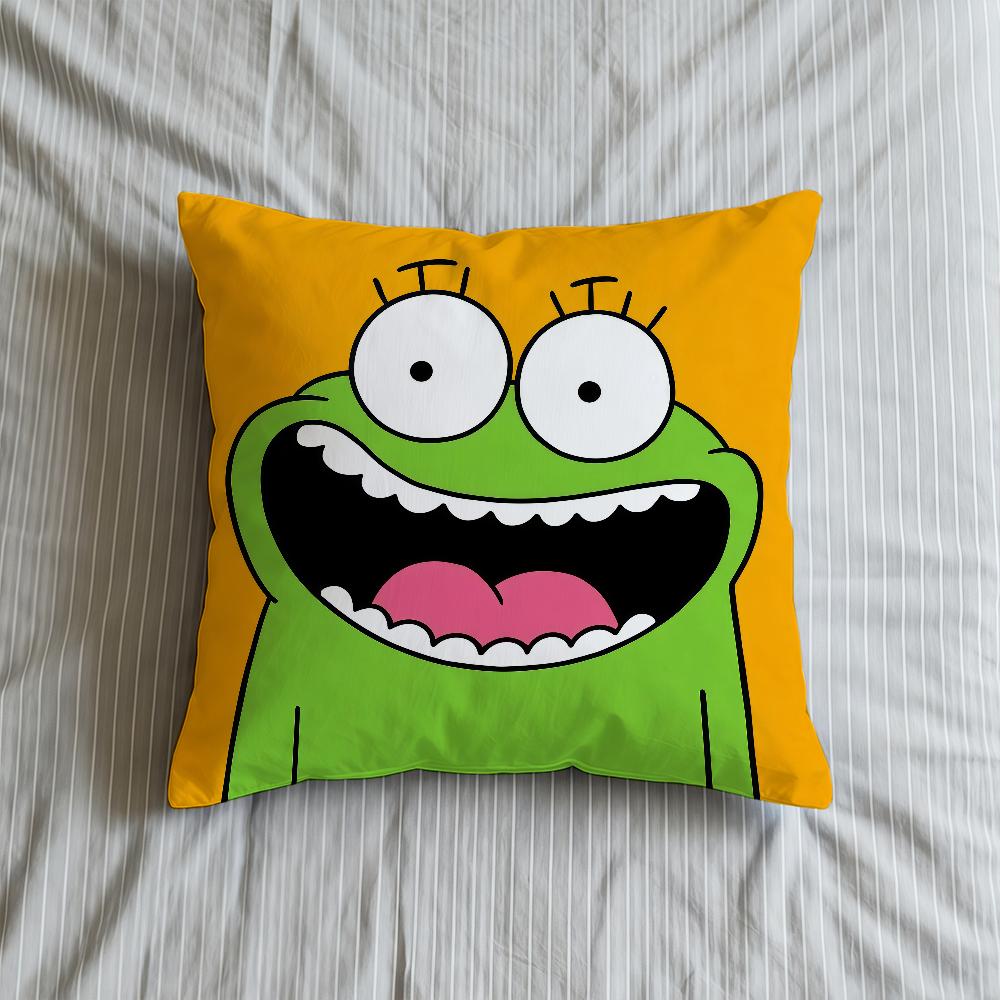 Frog Cushion Cover Soft Case For Sofa Living Room Green Home Comfortable Office Decor Protective Funny Cute Pillow Covers