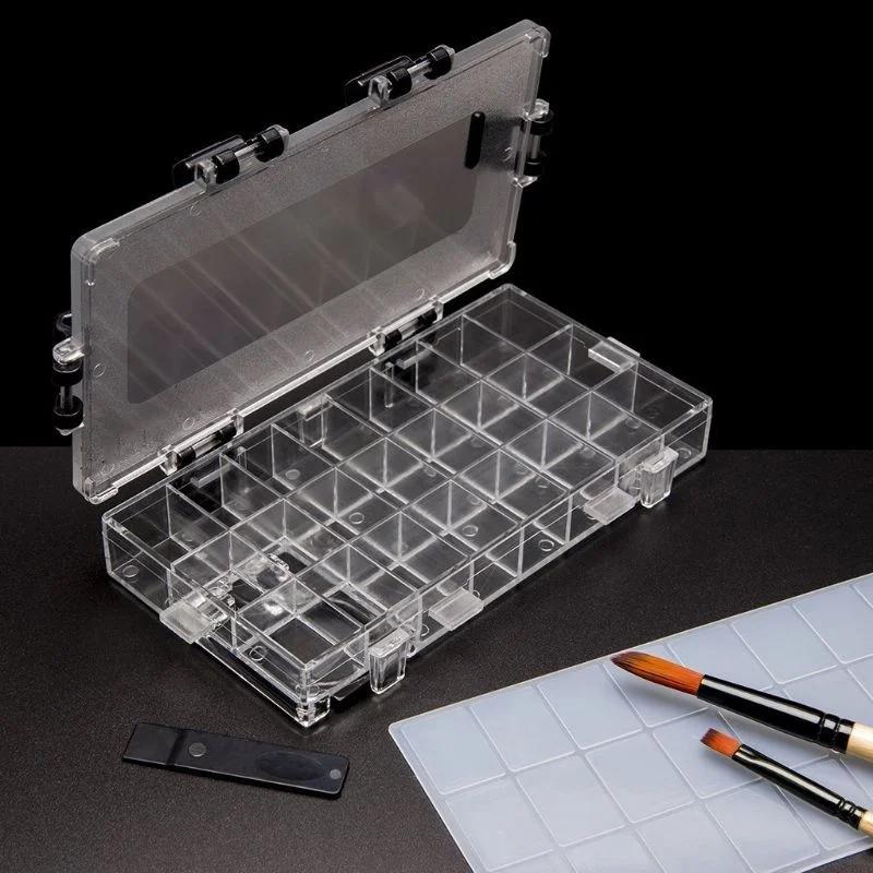 36 Grids Watercolor Moisturizing Painting Palette Leakproof Paint Palette Storage Box Stationery Drawing Supplies