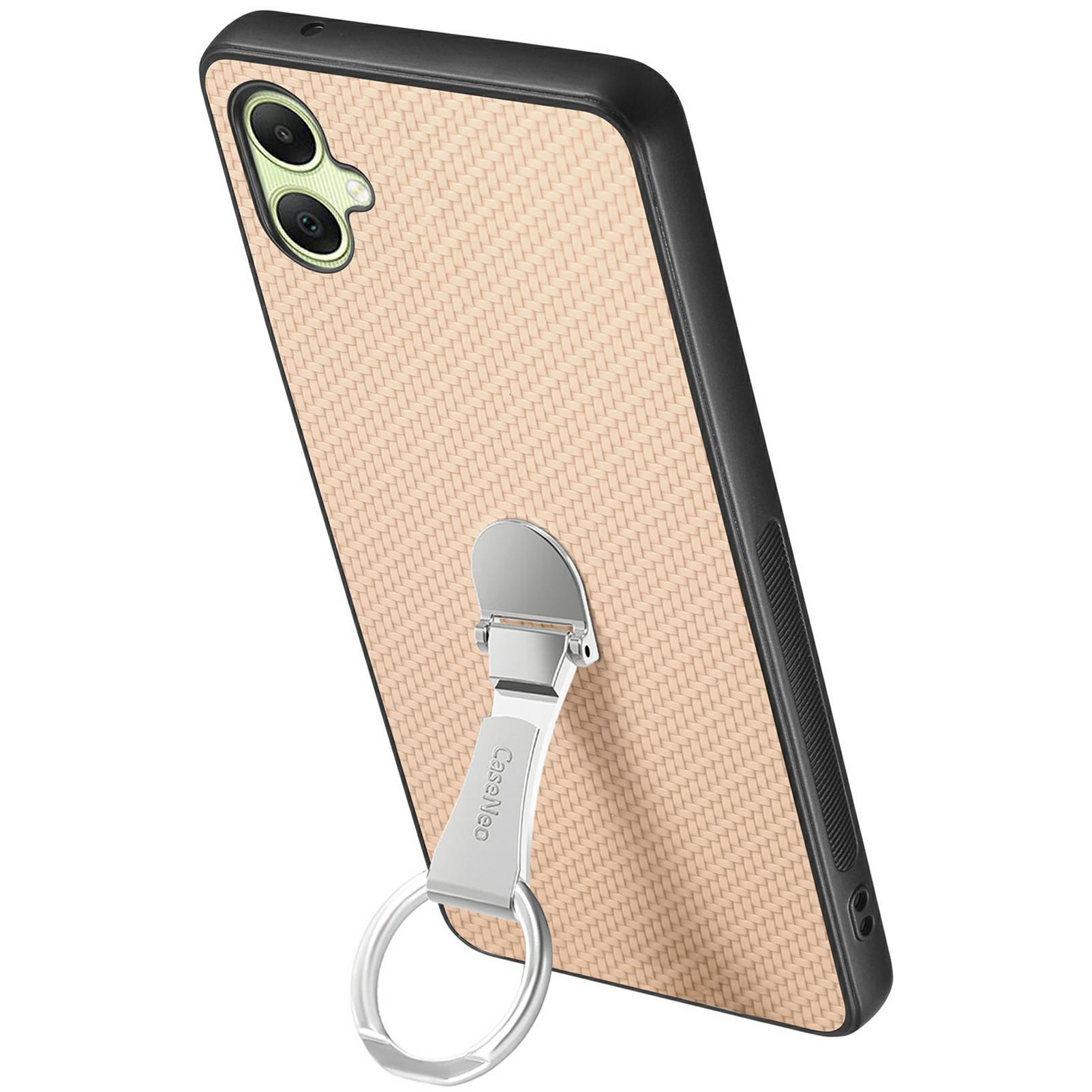 

CASENEO C1-19 For Samsung Galaxy A06 4G Case Folding Kickstand Leather Back Cover Carbon Fiber Texture Blue