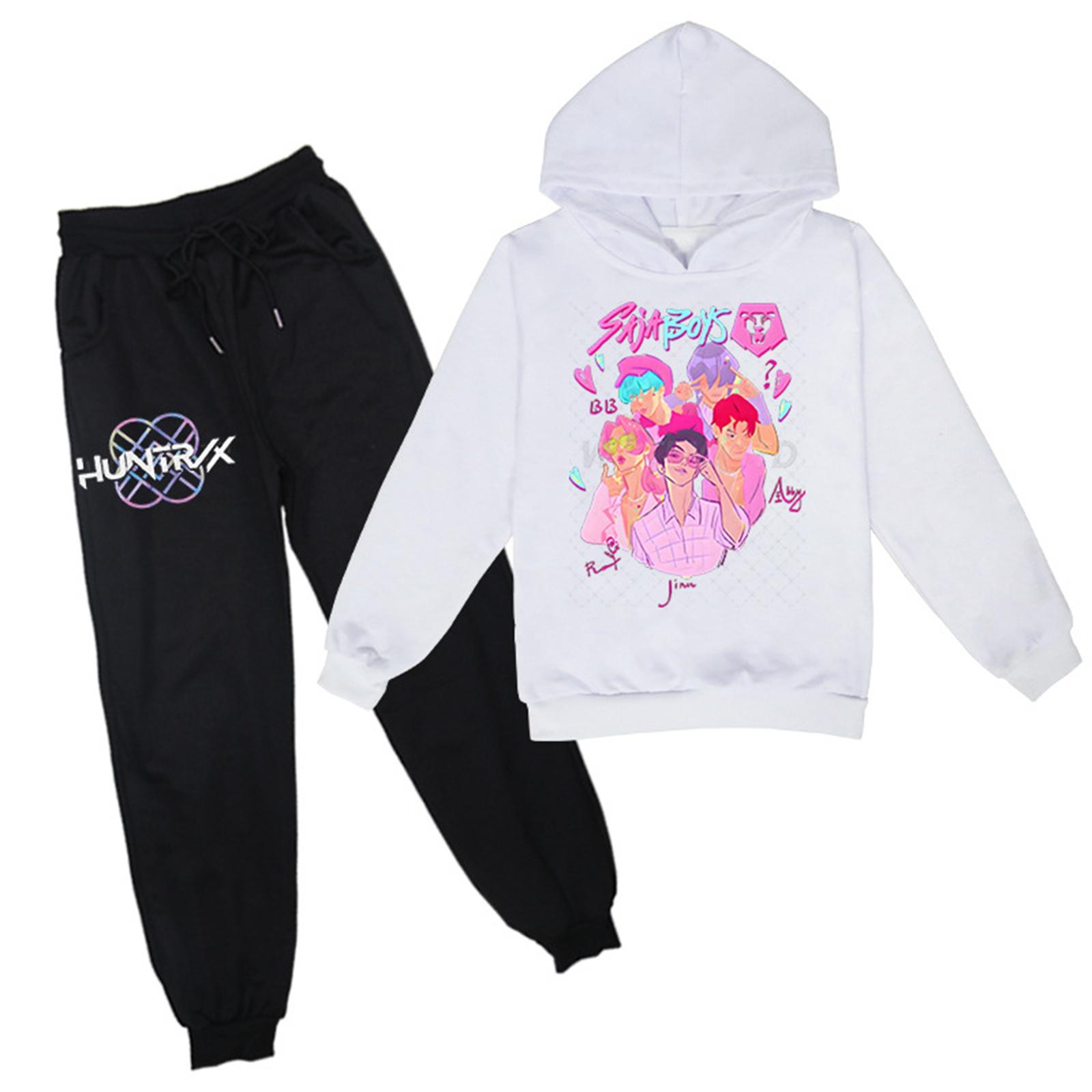 

Мальчики Девочки Спортивный костюм Одежда Толстовка с капюшоном Беговые штаны Спортивные костюмы Комплект Модный наряд 90 белый