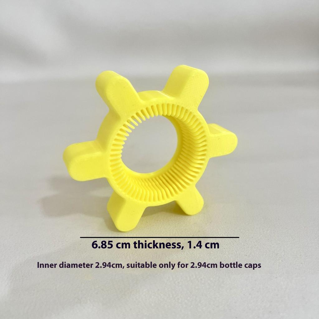 1pc Twist CapOpener for Bottles/Can-Yellow Plastic,Ergonomic Grip, Durable Gear for Drinks.Compact Sturdy Kitchen Tool,Xmas Gift