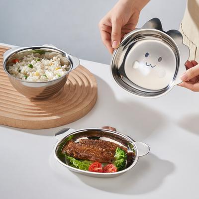 Bandeja de Comida para Niños Dibujos Animados Acero Inoxidable Plato de Cena Forma de Animal Resistente a la Corrosión