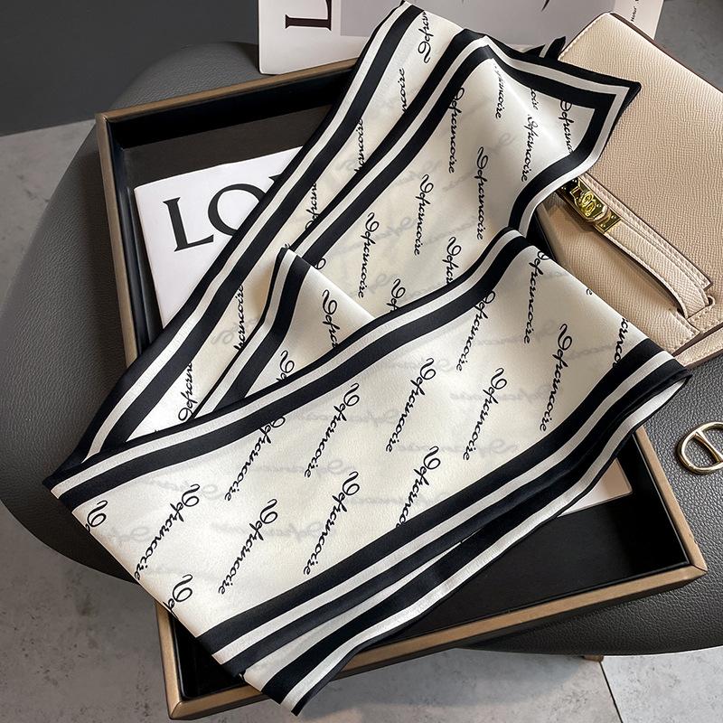 Big Brand Double-sided Printed Long Headband Silk Scarf Hin Scarf Ribbon Tie Bag Decoration Suit Scarf Waist Belt Multi Function