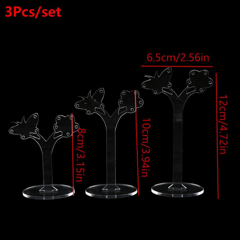 3Pcs/set Clear Acrylic Earring Display Stand Transparent Stud Dangle Earrings Display Rack For Jewelry Showcase Organizer Holder