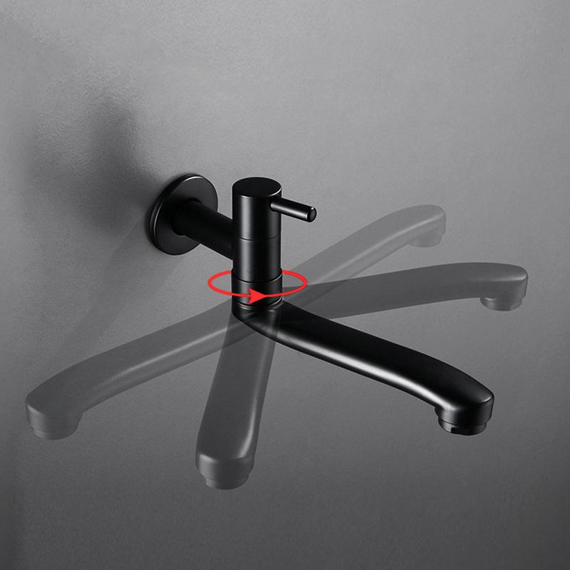Swivel 360 Degree Rotation Kitchen Faucet Black Stainless Steel Kitchen Sink Faucet Mixer Water Faucet Tap Wall Mounted Pool Tap