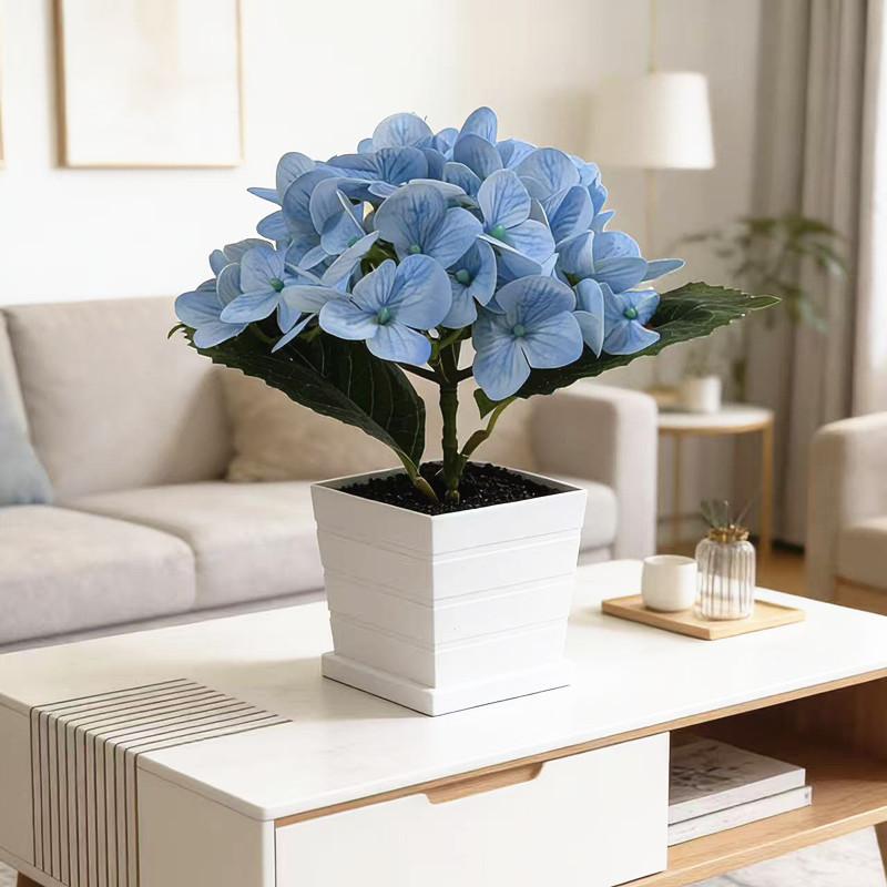 Artificial Hydrangea Flower Plant With Realistic Touch For Home Decor And Wedding Centerpieces