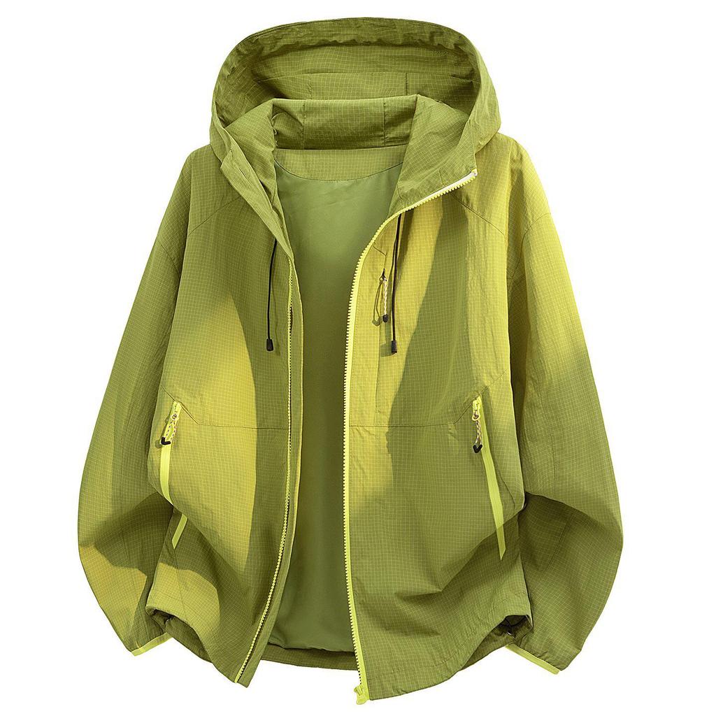 2026 Spring Men's American-Style Slimming Hooded Windbreaker Jacket - Trendy and Casual