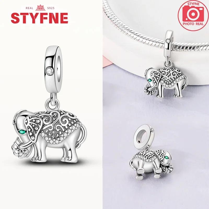 Copperzirconium&Colorful Elephant Dangle Charm Fit Original Bracelet Diy Fine Jewelry Exquisite Gifts For Women