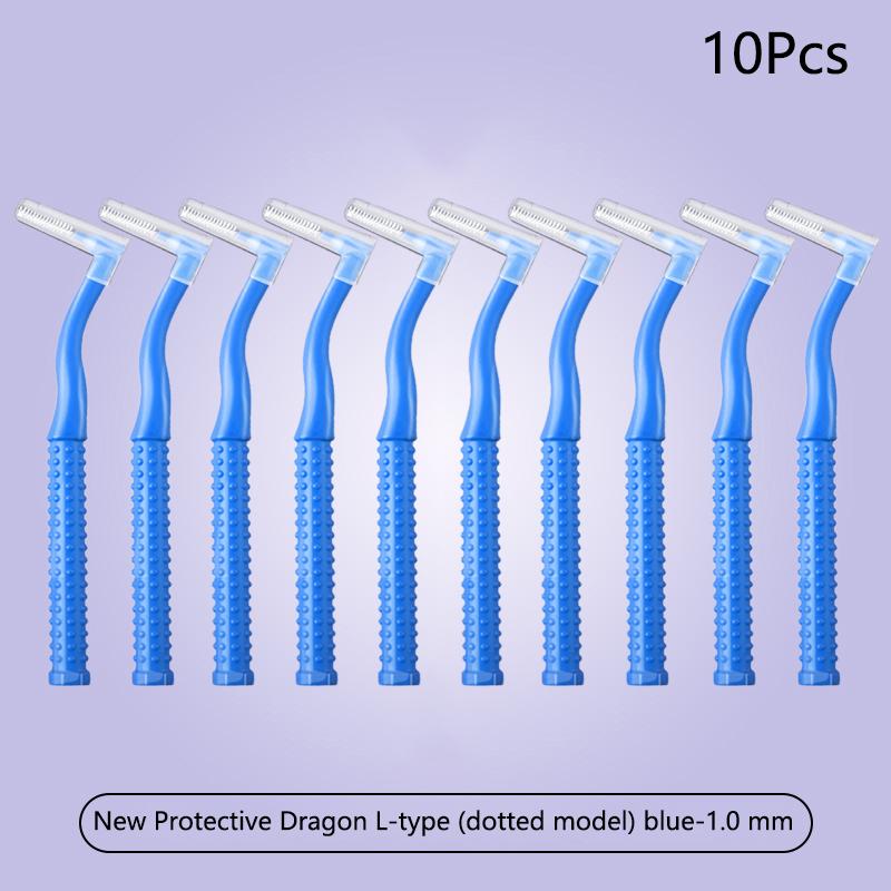 

10 шт. Міжзубна щітка для ортодонтичного очищення між зубами Мікрощітка для зубної гігієни ротової порожнини Міні-щітка з пилозахисною кришкою