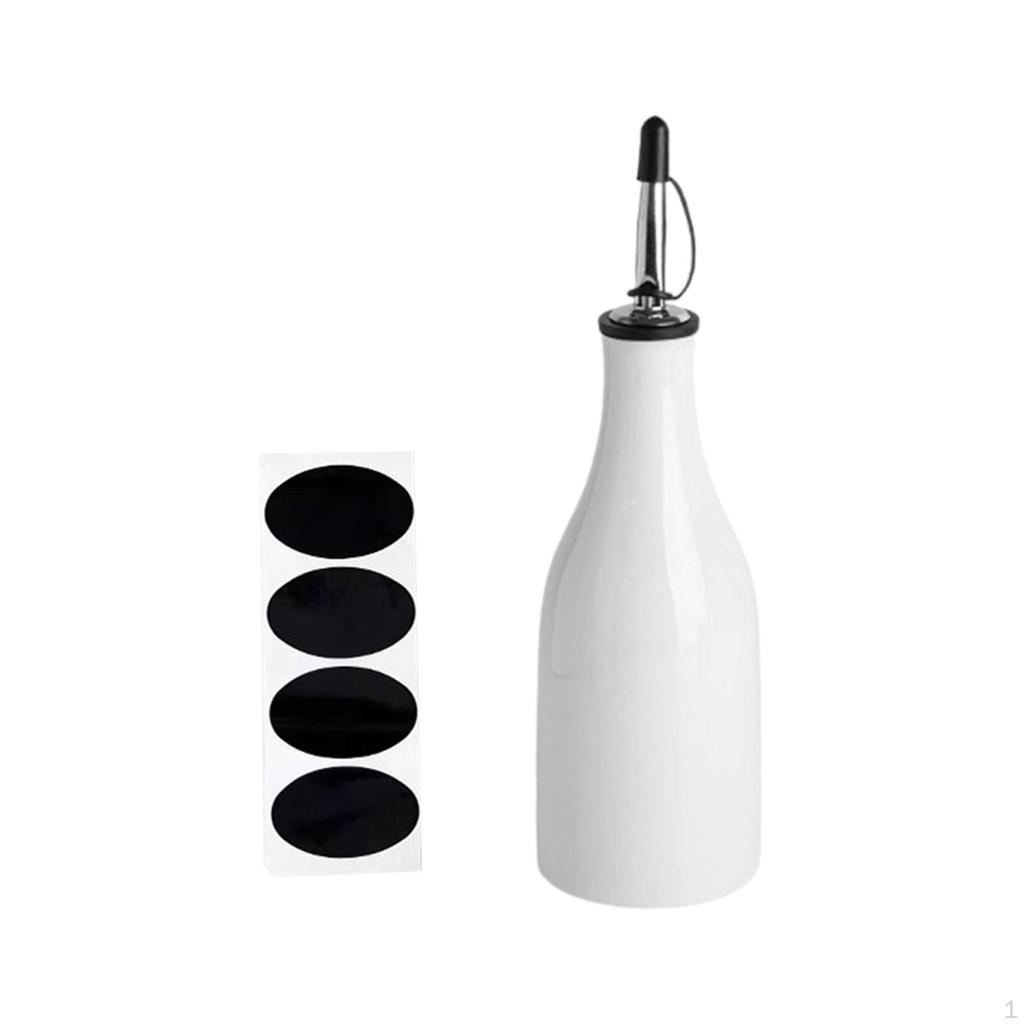 Cooking Oil Bottle Olive Dispenser Ceramic Elegant Appearance with Lid Vinegar Can Shoyu