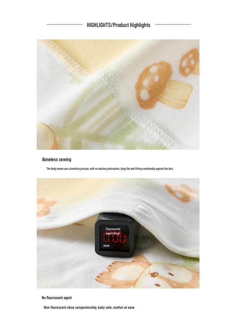 Pure Cotton Baby Romper: Open Front, Class A, for 0-12 Months, Spring/Autumn, Newborn Outerwear, Crawling Suit, Single-Layer Base.