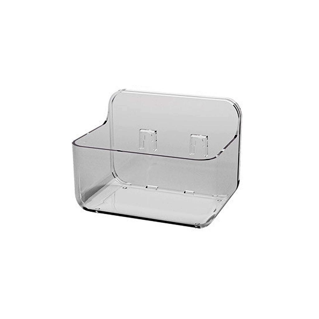 Clear Plastic Wall Mounted Organizers Sturdy Wall Mounted Bathroom Storage Shelf Hangable Draining Organization Rack